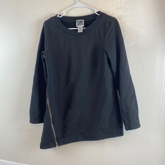 Prairie Underground Sweaters - PRAIRIE UNDERGROUND Women's M Black Long Sweater Asymetrical Side Zip Lagenlook